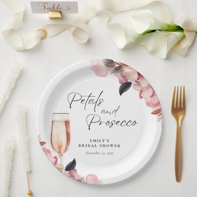 Prato De Papel Pétalas & Prosecco Churrasco Floral de Noiva (Casamento)