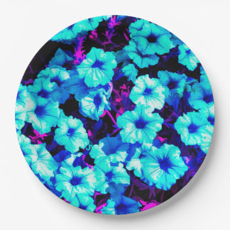 Prato De Papel Petunias Azul Brilhante