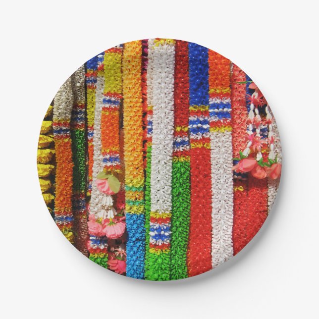 Prato De Papel Phuang Maalai - festão floral tailandesa (Frente)