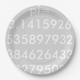 Prato De Papel pi Digits Math Love pi= placa de papel 3.14159 pi 