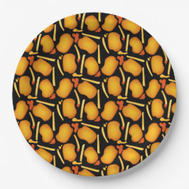 Prato De Papel picadas de galinha e de batata frita