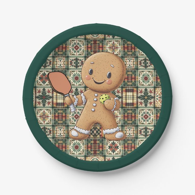 Prato De Papel Pickball de pão-de-galinha (Frente)