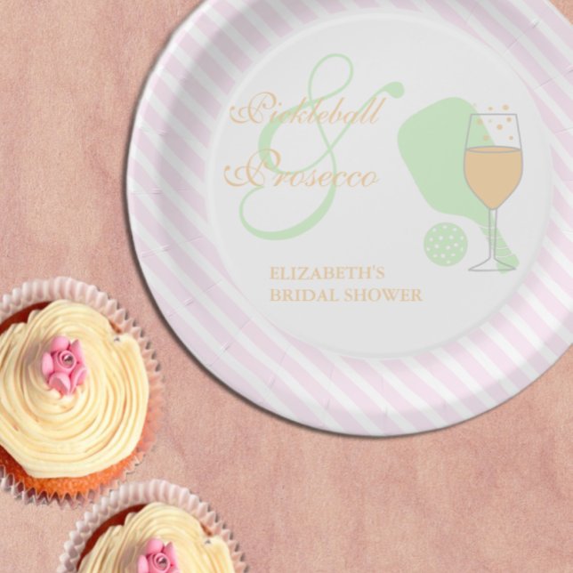 Prato De Papel Pickleball and Prosecco Bridal Shower (Criador carregado)