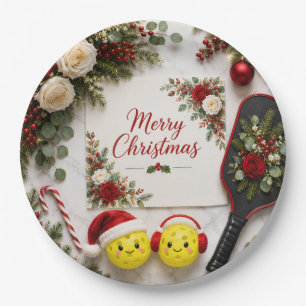 Prato De Papel Pickleball tema de Natal
