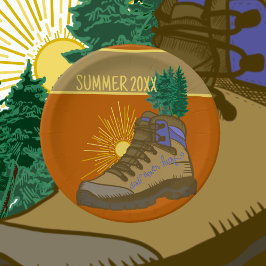 Prato De Papel Picnic de acampamento personalizado Hiker