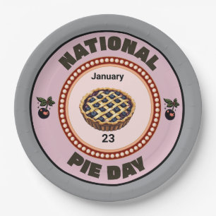 Prato De Papel Pie de Cereja para o Dia Nacional da Pizza