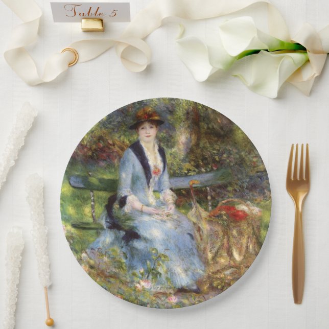 Prato De Papel Pierre-Auguste Renoir - Dans les Rosa (Casamento)