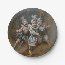 Prato De Papel Pierrots - Placas de Papel Redondas