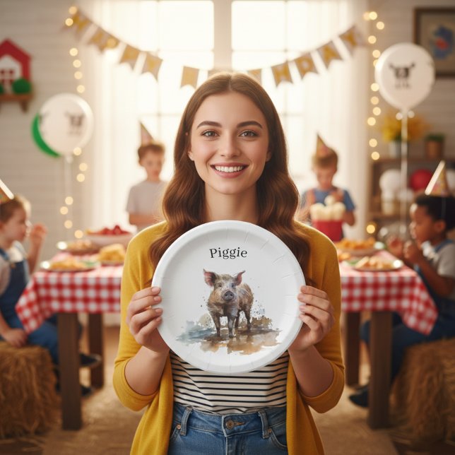 Prato De Papel Piglet Reproduzido, personalizado (Criador carregado)