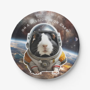 Prato De Papel Pigs guineenses no espaço! Astronauta do Explorado