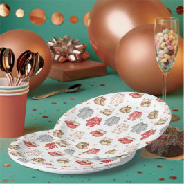 Prato De Papel Pijamas Confortáveis Padrão Boho Chás de Bebê