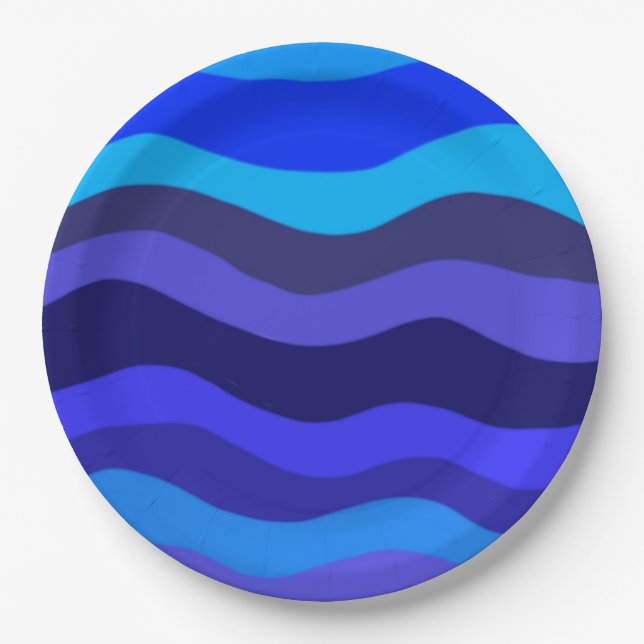 Prato De Papel Pilha de papel com impressão azul (Frente)