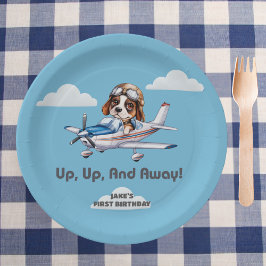 Prato De Papel Piloto Cachorro &Bonito Plano Cessna,Viagem, Prime