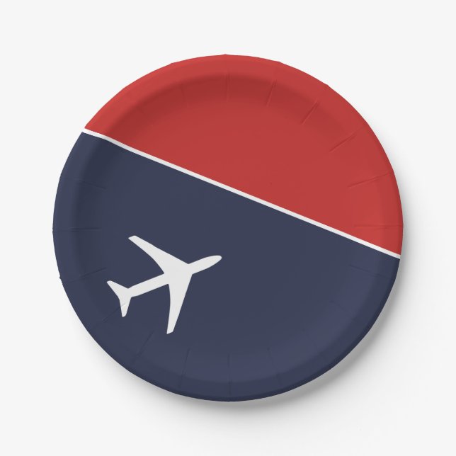 Prato De Papel Piloto de avião de avião de avião branco Funky (Frente)