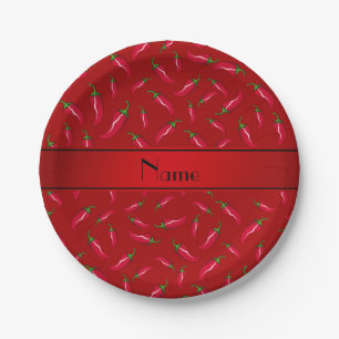Prato De Papel Pimenta de pimentão vermelho conhecida