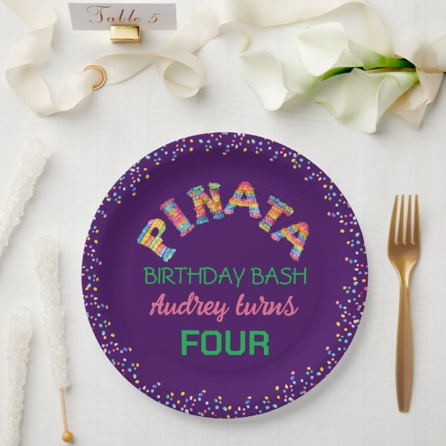 Prato De Papel Pinata Birthday Bash (Casamento)