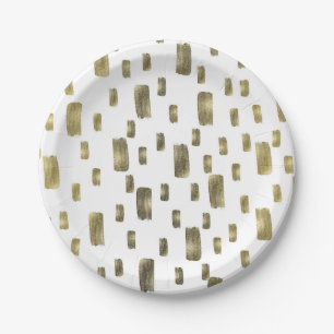 Prato De Papel Pincel de Tinta Moderna Dourado Cobre Bronze Brilh