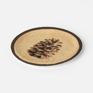 Prato De Papel Pine Cone