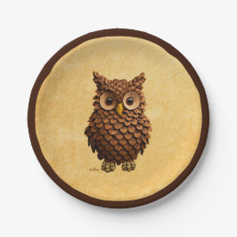 Prato De Papel Pine Cone Owl