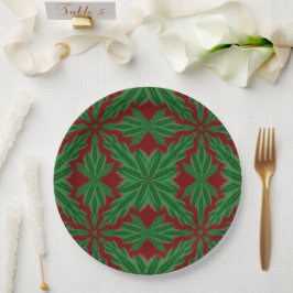 Prato De Papel Pine Mandala Garnet, 9" Placas De Papel