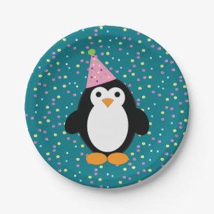 Prato De Papel Pinguim do Partido dos Cartões