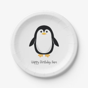 Prato De Papel Pinguim pequeno bonito
