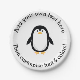 Prato De Papel Pinguim pequeno bonito