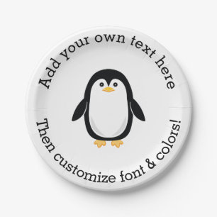 Prato De Papel Pinguim pequeno bonito