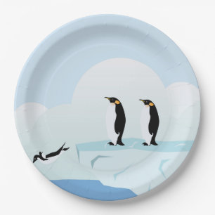 Prato De Papel Pinguins