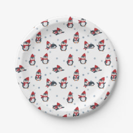 Prato De Papel Pinguins Cutes Pássaros De Inverno Animais Árctico