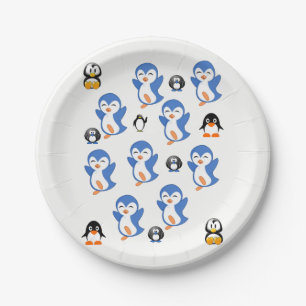 Prato De Papel Pinguins de papel