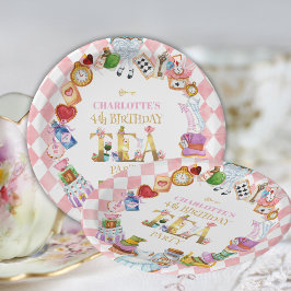 Prato De Papel Pink Alice in Wonderland 4th Birthday  