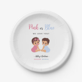 Prato De Papel Pink and Blue Pacifier Baby Gender Reveal Party