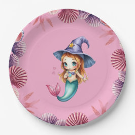 Prato De Papel Pink And Purple Seashells