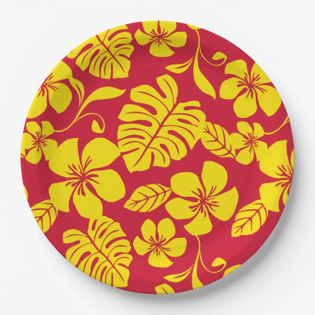 PRATO DE PAPEL PINK BIKINI (VERMELHO/DOURADO) (Frente)