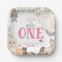 Pink Boho Assustador Um 1º Aniversário Fantasma Fo