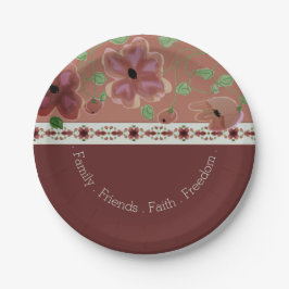 Prato De Papel Pink Brown e Light Green Modern