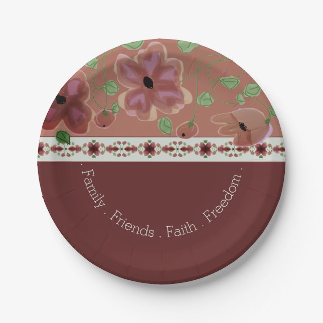 Prato De Papel Pink Brown e Light Green Modern (Frente)