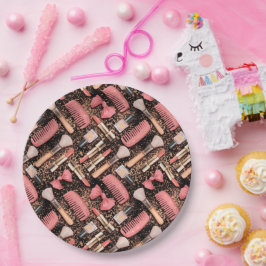Prato De Papel Pink Cosmetics Pattern Glitter 