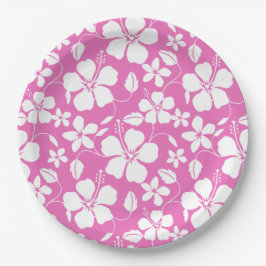 PRATO DE PAPEL PINK HAWAIIAN HULA (HIBISCUS)