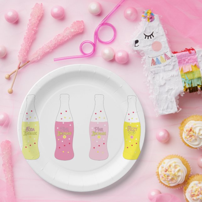 Prato De Papel Pink Lemonade Summer Citrus  (Festa)