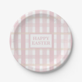Prato De Papel Pink Mix Plaid