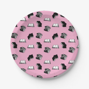 Prato De Papel Pink Modern Bookish Bibliophile Book Patterno
