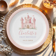 Pink Princess Castle Girl 1st Birthday 