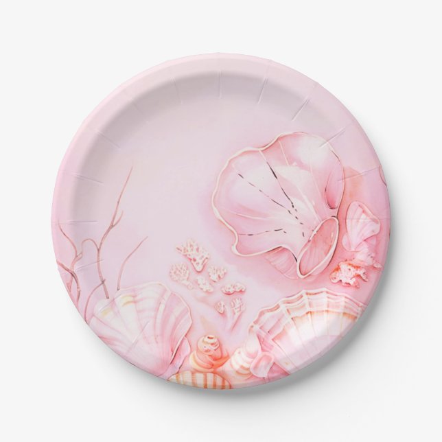 Prato De Papel Pink Seashell Dark (Frente)