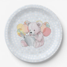 Pink Teddy Bear reading a book
