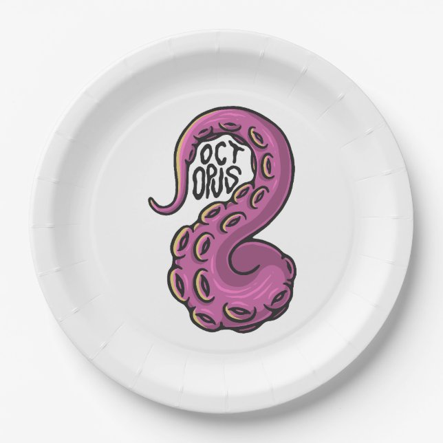 Prato De Papel Pink Tentacle (Frente)