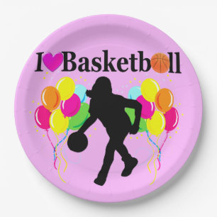 PRATO DE PAPEL PINTA FESTIVE EU AMO O DESIGN BASKETBALL
