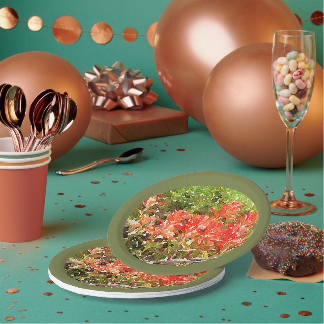 Prato De Papel Pinta Indiana Pincel Selvagem Flor Aquarela (Múltiplo)