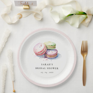 Prato De Papel Pintura à água Macarons Franceses Padaria Chá de N